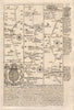 Wentbridge-Ferrybridge/Knottingley-Tadcaster-York road map by OWEN & BOWEN 1753