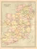 IRELAND. showing railways counties & provinces. BARTHOLOMEW c1902 old map