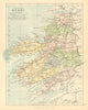 COUNTY KERRY. Antique county map. Munster. Ireland. BARTHOLOMEW c1902 old