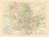 COUNTY MAYO. Antique county map. Connaught. Ireland. BARTHOLOMEW c1902 old