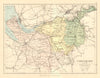 CHESHIRE. Antique county map. Railways roads canals. Constituencies. PHILIP 1884