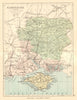 HAMPSHIRE. Antique county map. Railways roads canals constituencies. PHILIP 1884