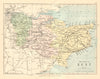 KENT. Antique county map. Railways roads. Constituencies. PHILIP 1884 old