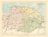 NORFOLK. Antique county map. Railways roads canals. Constituencies. PHILIP 1884