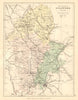 STAFFORDSHIRE. Antique county map. Railways canals. Constituencies. PHILIP 1884