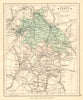 WARWICKSHIRE. Antique county map. Railways. Constituencies. PHILIP 1884