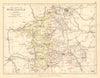 WORCESTERSHIRE. County map. Railways roads canals. Constituencies. PHILIP 1884