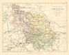YORKSHIRE WEST RIDING. County map. Railways canals. Constituencies. PHILIP 1884