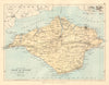 ISLE OF WIGHT. Antique map. Railways roads. Constituencies. PHILIP 1884