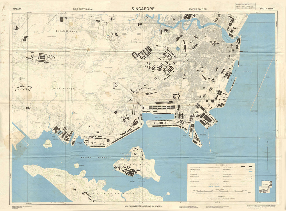 Japanese-occupied SINGAPORE city plan. British intelligence map. 108x80 cm 1945