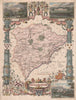 Rutlandshire antique hand-coloured county map. Pink & turquoise. MOULE c1840