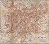 Moscow I town/city plan. Russia. BAEDEKER 1912 old antique map chart
