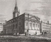 St Lawrence's Church, King Street, Cheapside, London. Antique print 1817