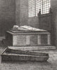 Bishop Andrew's Tomb, St Mary Overies, London. Antique engraved print 1817
