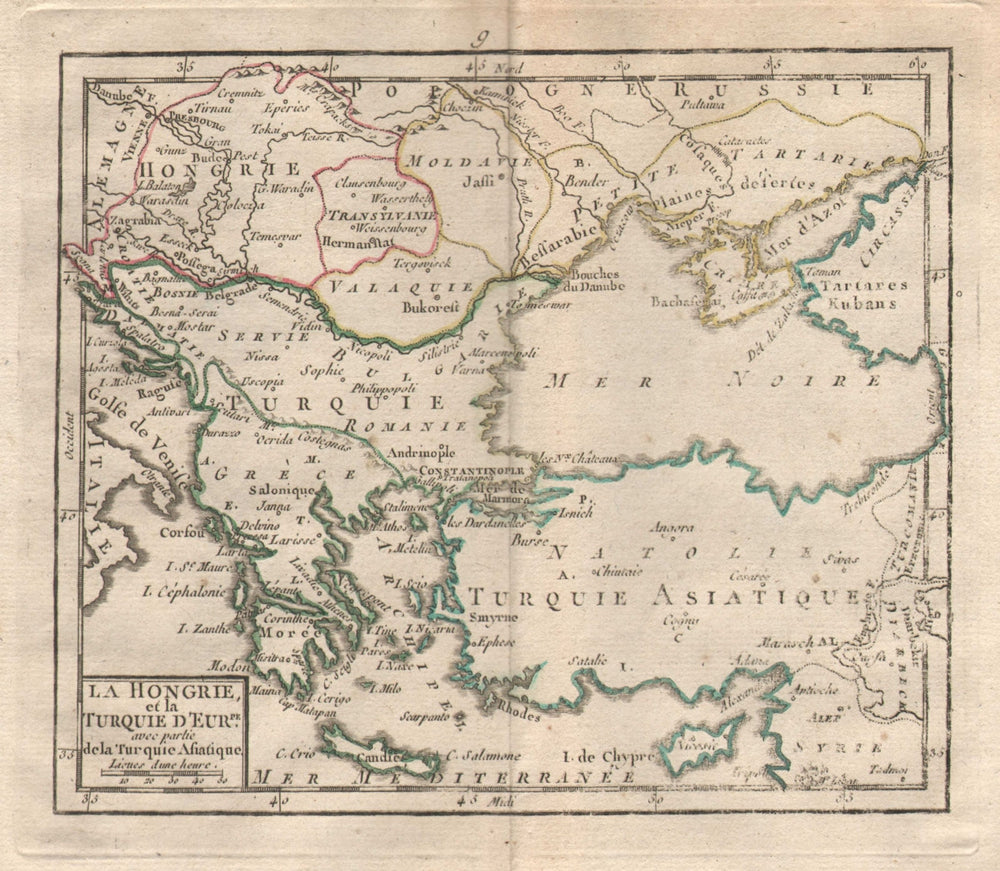 "La Hongrie et la Turquie…" by BRION DE LA TOUR. Ottoman Empire Hungary 1777 map