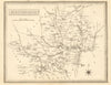 Antique county map of Hertfordshire by John Heywood. Railways. Coach roads c1864