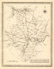 Antique county map of Huntingdonshire. John Heywood. Railways. Coach roads c1864