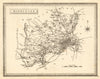 Antique county map of Middlesex by John Heywood. Railways & coach roads c1864