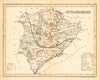 RUTLANDSHIRE county map by ARCHER & DUGDALE. Seats canals polling places 1845