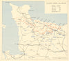 D-Day Normany landings. Situation midnight 30 June 1944. Overlord 1962 old map