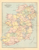IRELAND. showing railways counties & provinces. BARTHOLOMEW 1886 old map