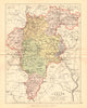 COUNTY CARLOW. Antique county map. Leinster. Ireland. BARTHOLOMEW 1886 old