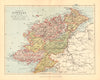 COUNTY DONEGAL. Antique county map. Ulster. Ireland. BARTHOLOMEW 1886 old
