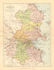 COUNTY DUBLIN. Antique county map. Leinster. Ireland. BARTHOLOMEW 1886 old