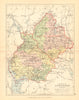 COUNTY LONGFORD. Antique county map. Leinster. Ireland. BARTHOLOMEW 1886