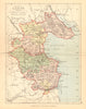 COUNTY LOUTH. Antique county map. Leinster. Ireland. BARTHOLOMEW 1886 old