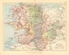COUNTY MAYO. Antique county map. Connaught. Ireland. BARTHOLOMEW 1886 old