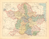 COUNTY MEATH. Antique county map. Leinster. Ireland. BARTHOLOMEW 1886 old