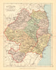COUNTY WICKLOW. Antique county map. Leinster. Ireland. BARTHOLOMEW 1886