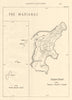 Marianas April-July 1944. World War 2. Saipan Guam. Pacific Ocean 1961 old map