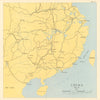 China 1944-45. World War 2. Airfields roads railways 1965 old vintage map