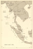 South-East Asia. Indochina in 1944. Ports. World War 2 naval campaigns 1961 map