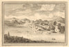 View of Beryozovo from the south. Severnaya Sosva river. Russia 1768 old print