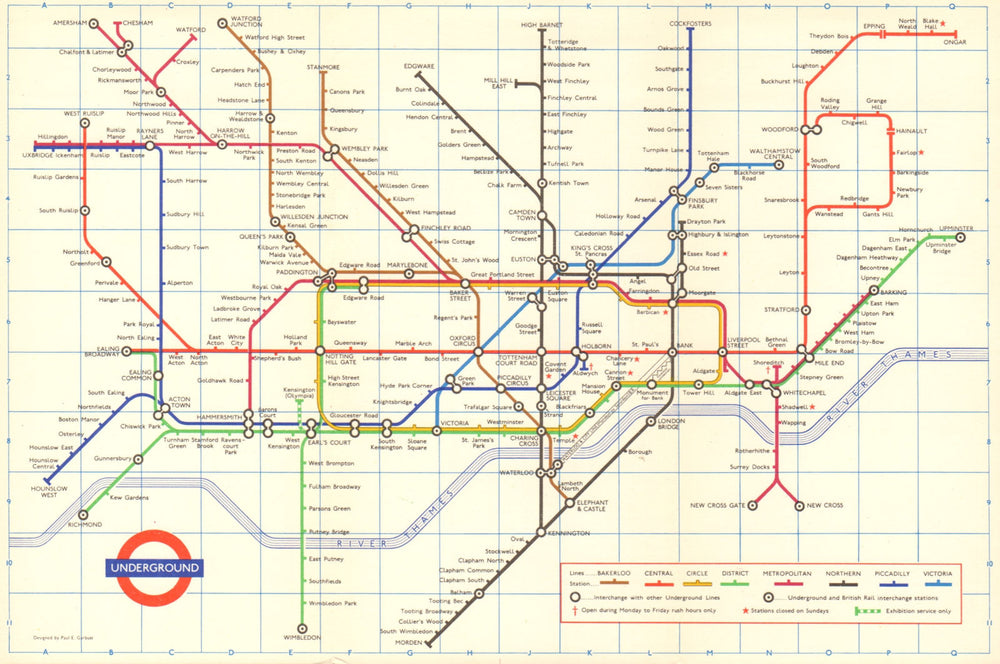LONDON UNDERGROUND tube map plan. Victoria Line open to Victoria. GARBUTT 1969