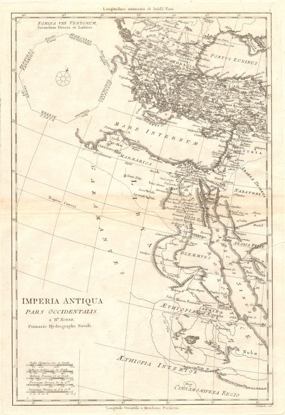 Imperia Antiqua pars Occidentalis. Empire of Alexander the Great. BONNE 1789 map