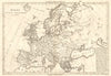 Antique map of Europe by BONNE 1789 old vintage plan chart