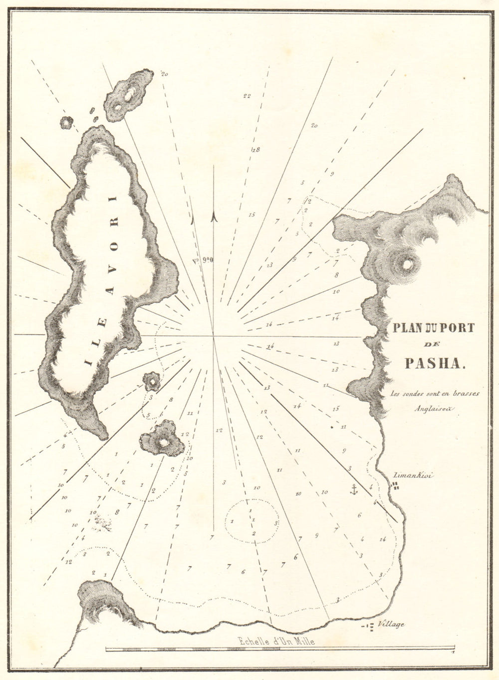 Plan du Port de Pasha. Greece Turkey. GAUTTIER 1854 old antique map chart