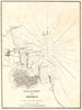 Rhodes Town and Port. 'Ville & Ports de Rhodes'. Greece. GAUTTIER 1854 old map