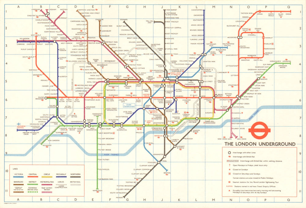 LONDON UNDERGROUND tube map plan. Jubilee line u/ construction. GARBUTT #2 1978