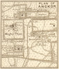 Angkor Wat & Angkor Thum sketch plan. Cambodia 1920 old antique map chart