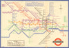 LONDON UNDERGROUND tube map plan diagram. 2nd HARRY BECK edition. August 1933
