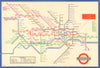 LONDON UNDERGROUND tube map plan diagram. Middle Circle. HARRY BECK #1 1936