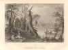 Innisfallen island, Lake of Killarney. Ireland 1843 old antique print picture