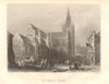 St. Patrick's Cathedral, Dublin. Ireland 1843 old antique print picture