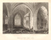 Interior of the Holy Cross Abbey, Holycross, Tipperary. Ireland 1843 old print