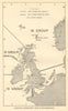 British Isles RAF Coastal Command group boundaries. World War 2 1953 old map